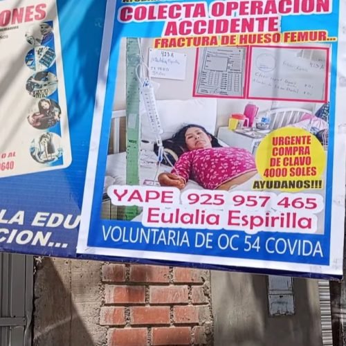 Piden ayuda para cocinera de olla común hospitalizada tras caer a una zanja en Cerro Colorado