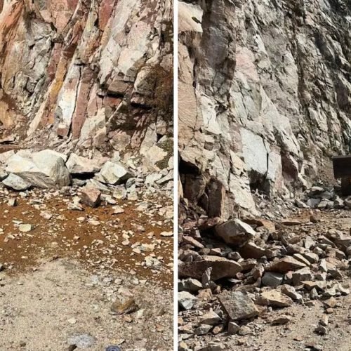 Derrumbe de rocas bloqueó vía vecinal Salamanca–Ayanca por intensas lluvias
