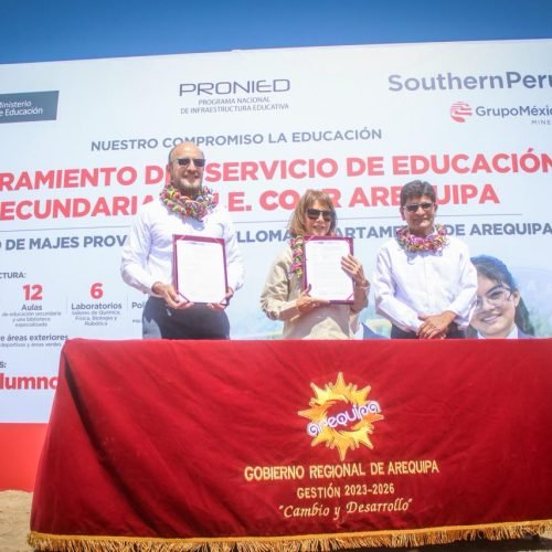 Minedu y Southern Perú formalizan entrega de terreno para la construcción del COAR Arequipa