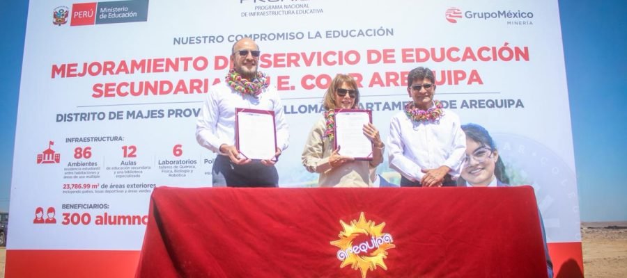 Minedu y Southern Perú formalizan entrega de terreno para la construcción del COAR Arequipa